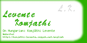 levente komjathi business card